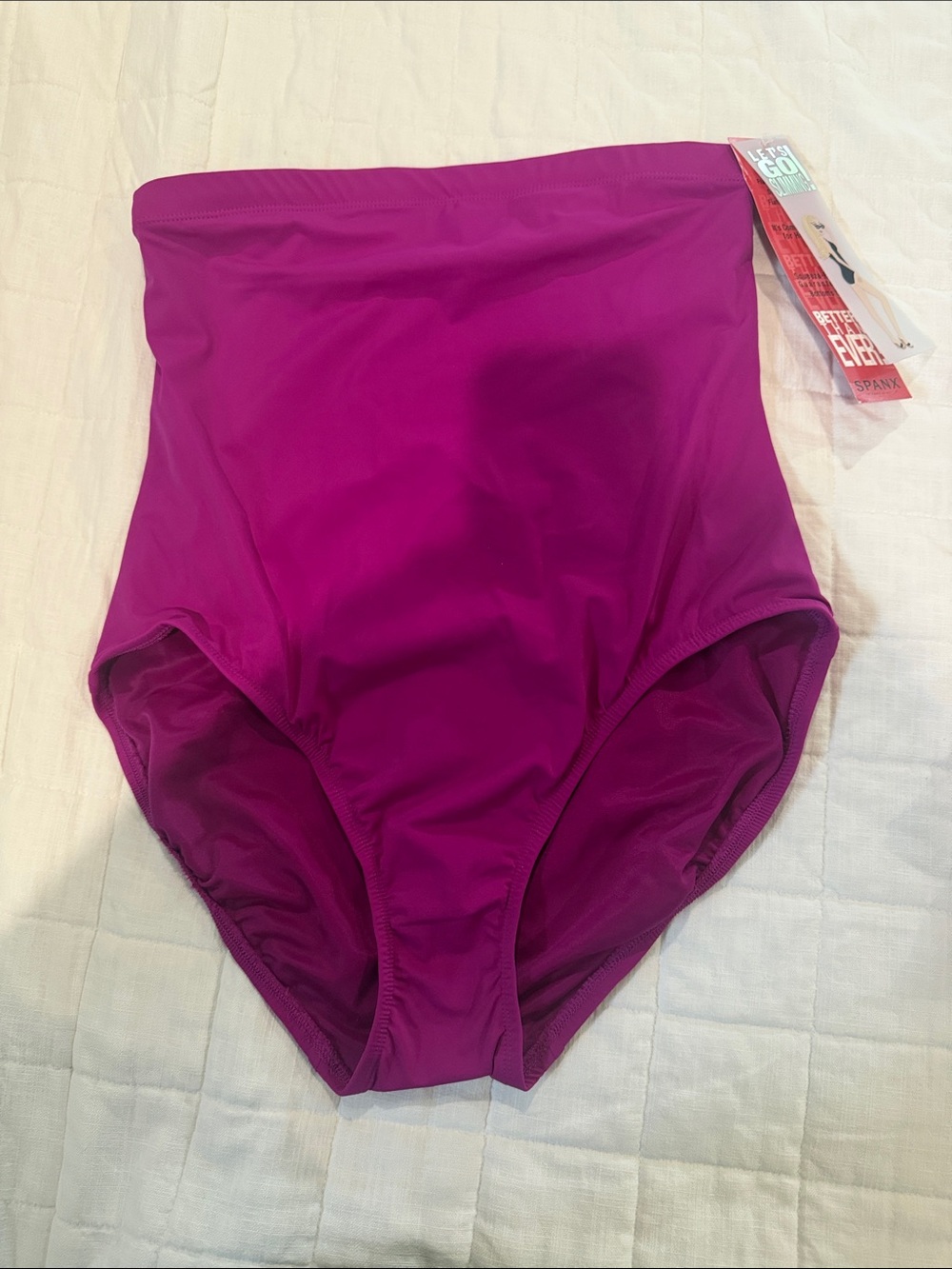 SPANX High-Waist One-Piece Swim - Magenta